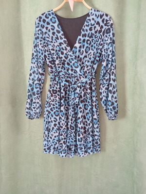 Dress new with tags, animal print, beige and blue, one size