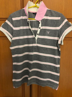 GANT Womens Polo shirt like new, gray and pink, XXL