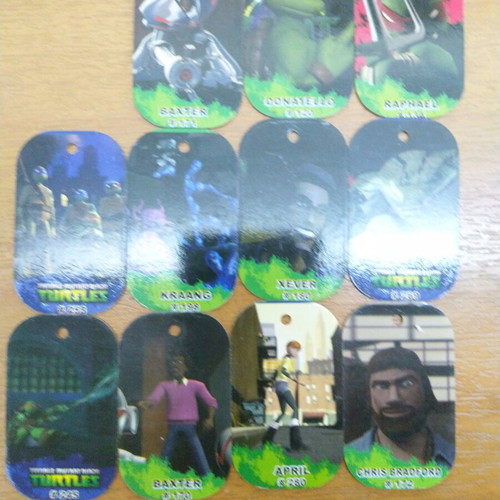 Metal Teenage Mutant Ninja Turtles caps set of 11 like new