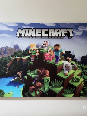 Minecraft poster with frame like new, large wall art