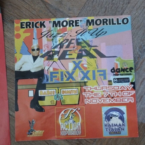 Erick 'More' Morillo poster and flyer used, Fix Club Thessaloniki