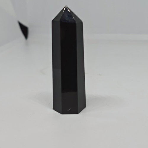 Obsidian decorative obelisk like new, natural black crystal