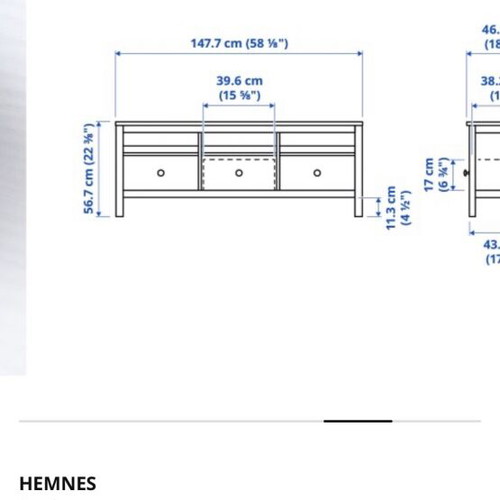 Hemnes TV furniture and shelf set used, white solid wood