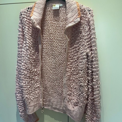 Vintage Roxy women's cardigan L used, pink with orange details