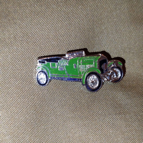 Vintage Bentley 1929 pin used, green retro car