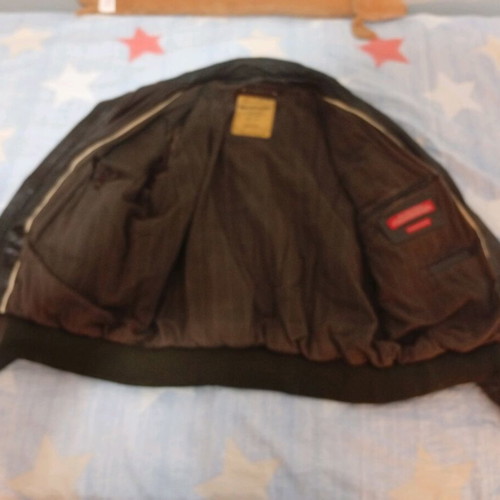 Leather Milestone flight jacket like new, brown, size L