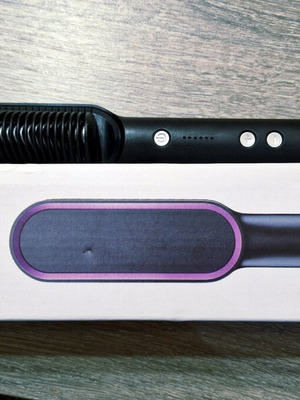 Ceramic electric hair brush for straightening and curling like new