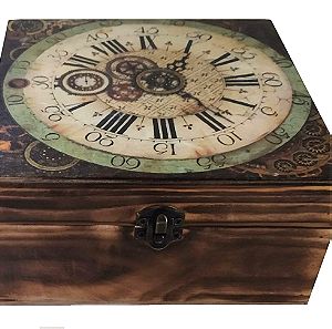 Ξύλινο κουτί με εικόνα "Ρολόι"