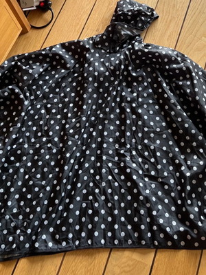 Women's polka dot raincoat used, one size, black