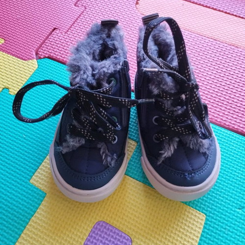 Zara fur boots used, blue, size 21