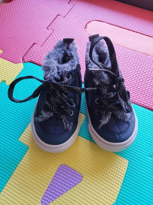 Zara fur boots used, blue, size 21