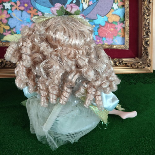 Vintage Porcelain Fairy Doll, 28cm, seated