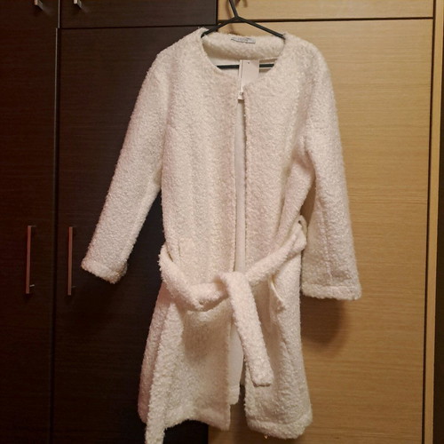 Didone women's white coat like new teddy/bouclé fabric