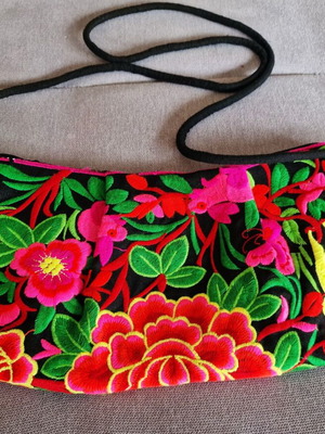 Floral shoulder bag woven type new
