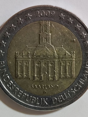 Αναμνηστικό δίευρο Γερμανίας 2009 Saarland μεταχειρισμένο, Münze D
