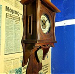  Ρολόι Art Decor Τοίχου Συντηρημένο Λειτουργεί Εποχής 1900