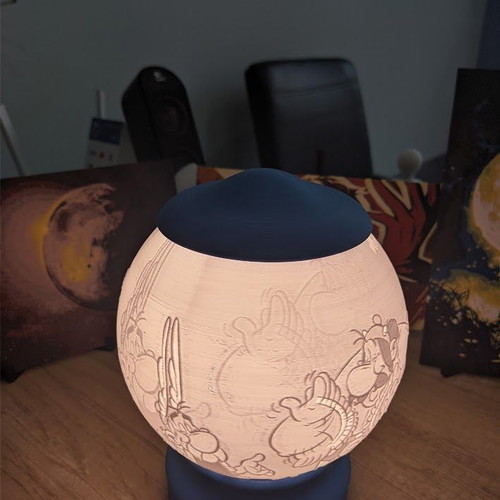 Asterix and Obelix lithophane lamp new, 20 cm height