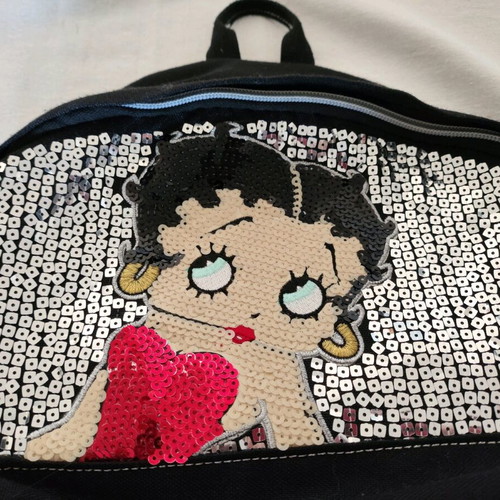 Betty Boop backpack with sequins, black, like new