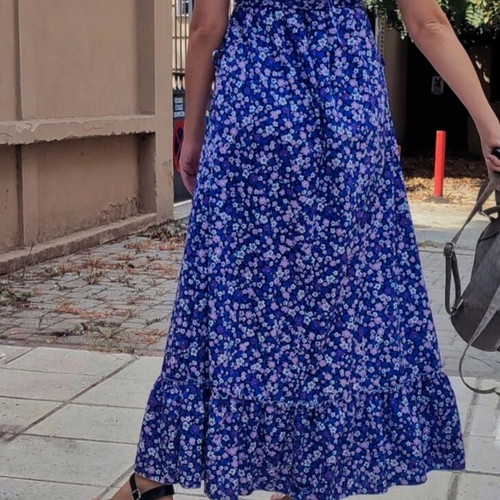 Long flower dress purple like new, one size small/medium