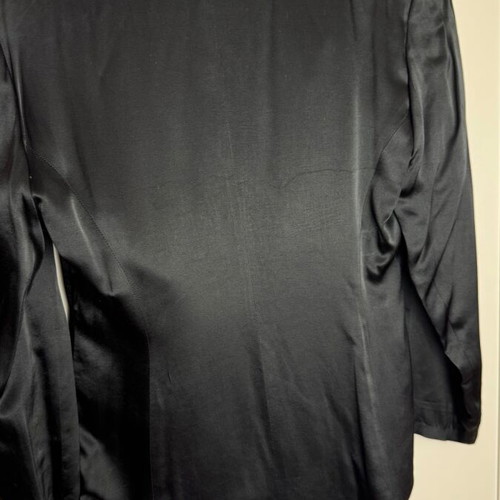 Black satin jacket women's XL used with unique buttons