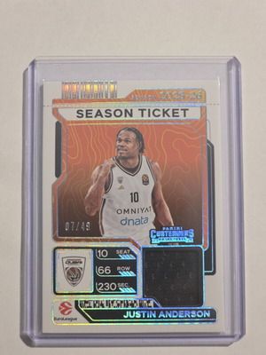 Panini 2025-26 Contenders EuroLeague Justin Anderson Season Ticket Patch new