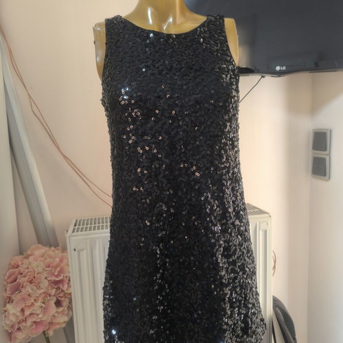 H&M black sequin dress size S like new