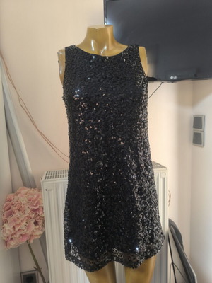 H&M black sequin dress size S like new