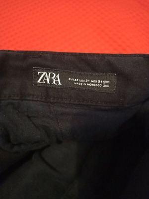 ZARA Παντελόνι chino μαύρο σε straight fit, σαν καινούργιο, μέγεθος L
