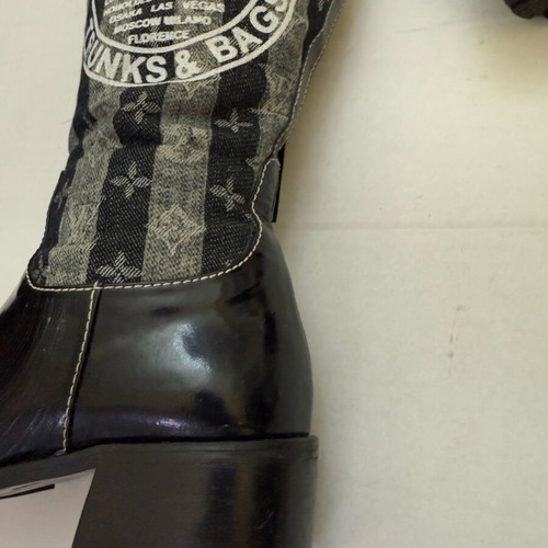Louis Vuitton boots leather and fabric like new, size 39