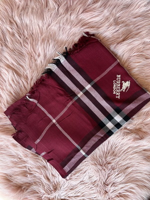 Modissimo 100% Cotton Shawl Like New Burgundy