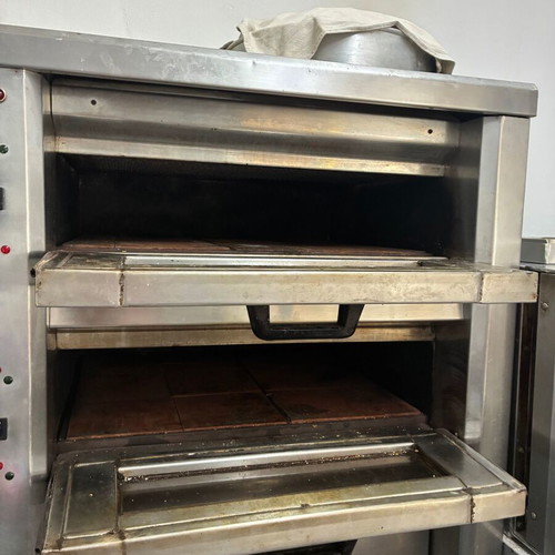Professional double oven used, 2 chambers, stainless steel