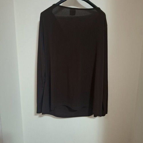 Roses blouse with draped neckline and gold pearls like new, brown