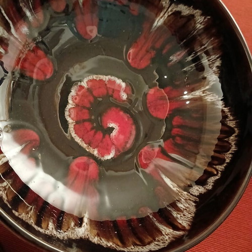 Vintage ceramic lava design 6-piece set with glossy enamel