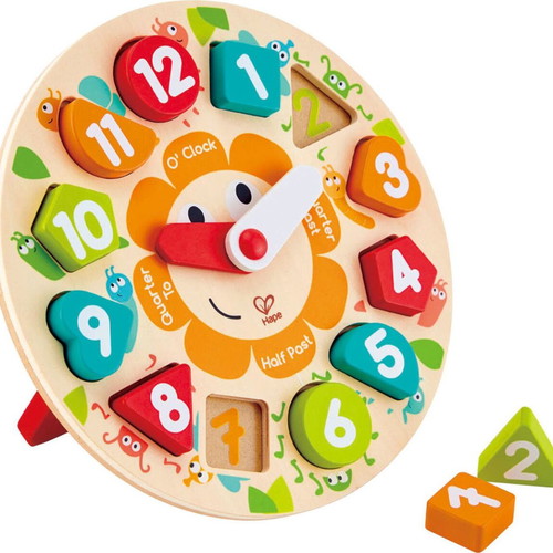 Hape wooden kids puzzle clock like new