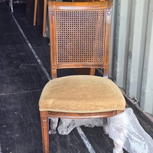 Louis XVI dining set like new with wicker back and 6 seats