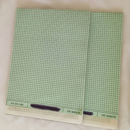 Tracing graph paper set A4, like new, 2 pads with 100 sheets each