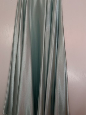 Satin long airy skirt new, sky pistachio color with slit