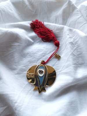 Handmade charm with metal elements and tassel new