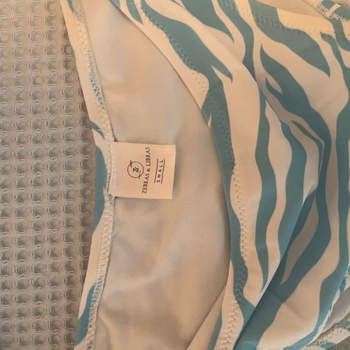 Zebras & Libras bikini new, white and blue