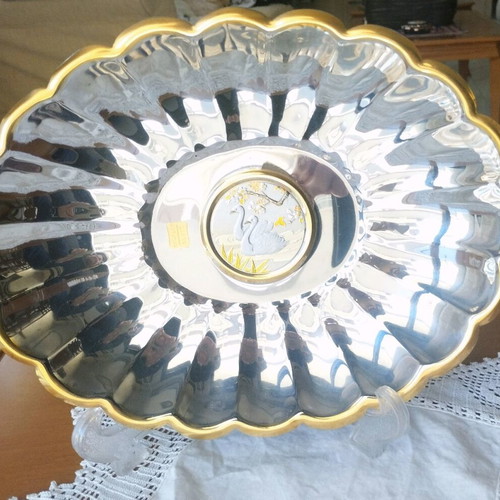 Chokin collectible centerpiece with 24K gold and inox 18/10, new