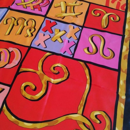 Scarf Paloma Picasso original 87/87 cm new, red colorful