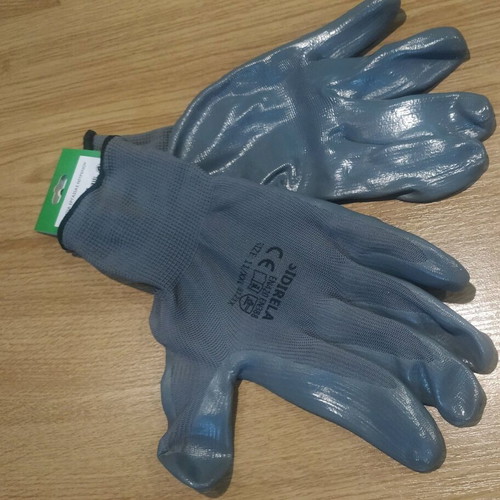 Pair of Siderela nitrile work gloves grey new, size XXL