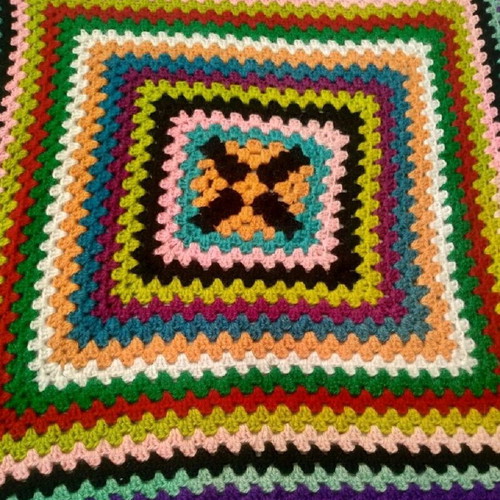 Vintage wool handmade decorative throw like new 43x43 cm