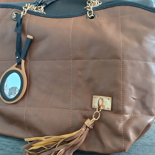 Elegant women's bag mirror, handmade