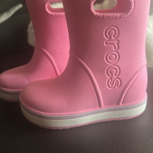 Crocs kids boots used, sizes 24-25, pink