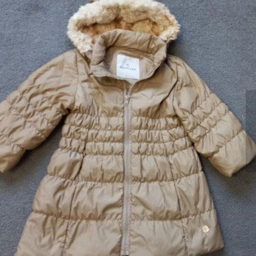 Moncler original children's padded jacket, beige, hooded