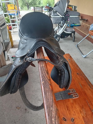 Leather sports saddle for small horse used