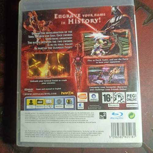 Soulcalibur IV PlayStation 3 game like new, European edition, English