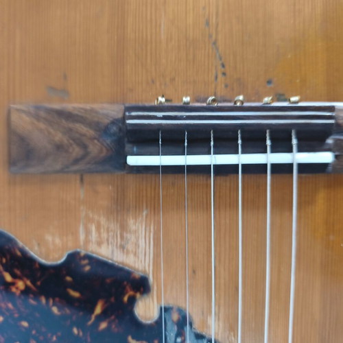 Romanian folk guitar used, 60-70s, solid spruce, with magnet