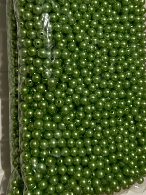 Plastic PVC beads 10 mm new, light green, 100 g